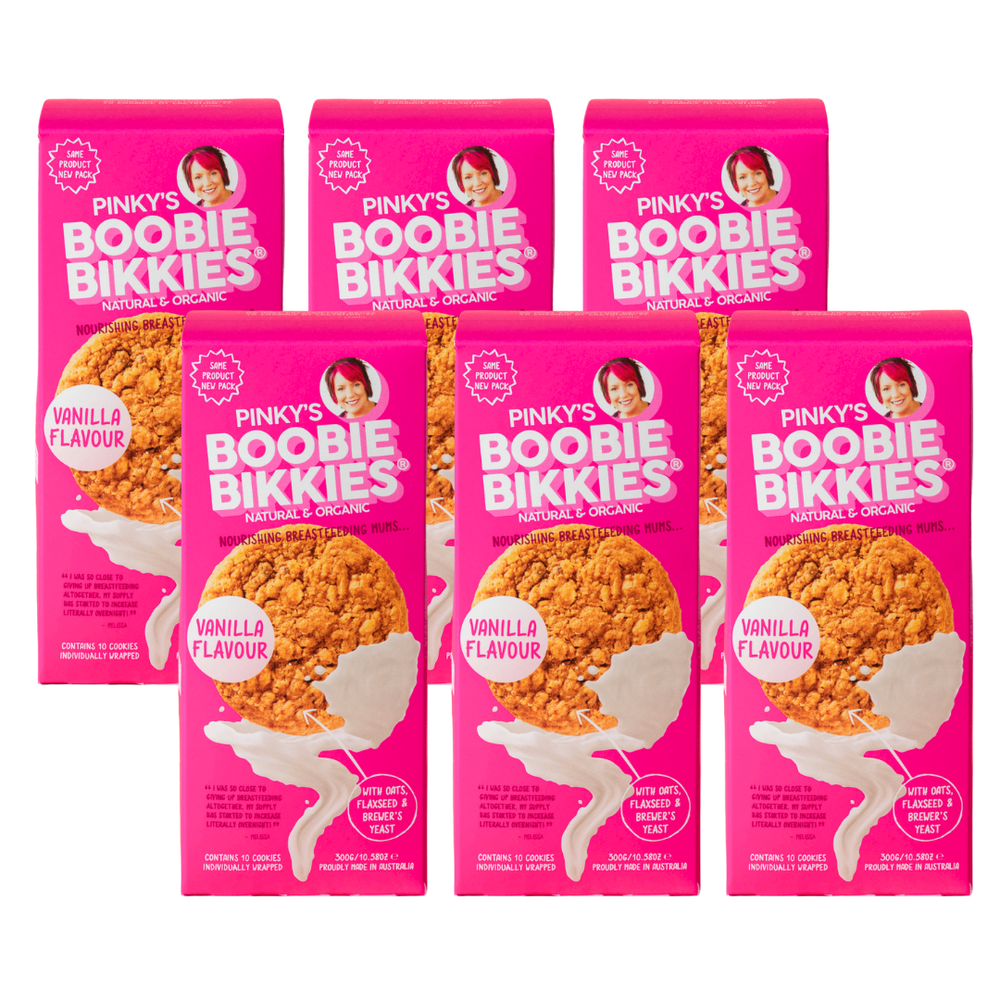 Boobie Bikkies lactation cookies, 6 pack bulk bundle for breastfeeding mums.