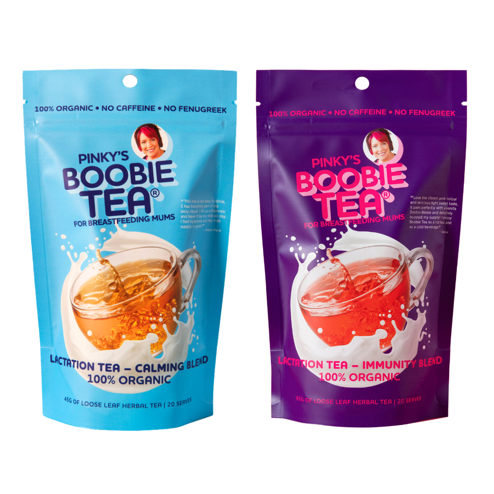 Boobie Tea Calming and Immunity organic lactation tea duo pack